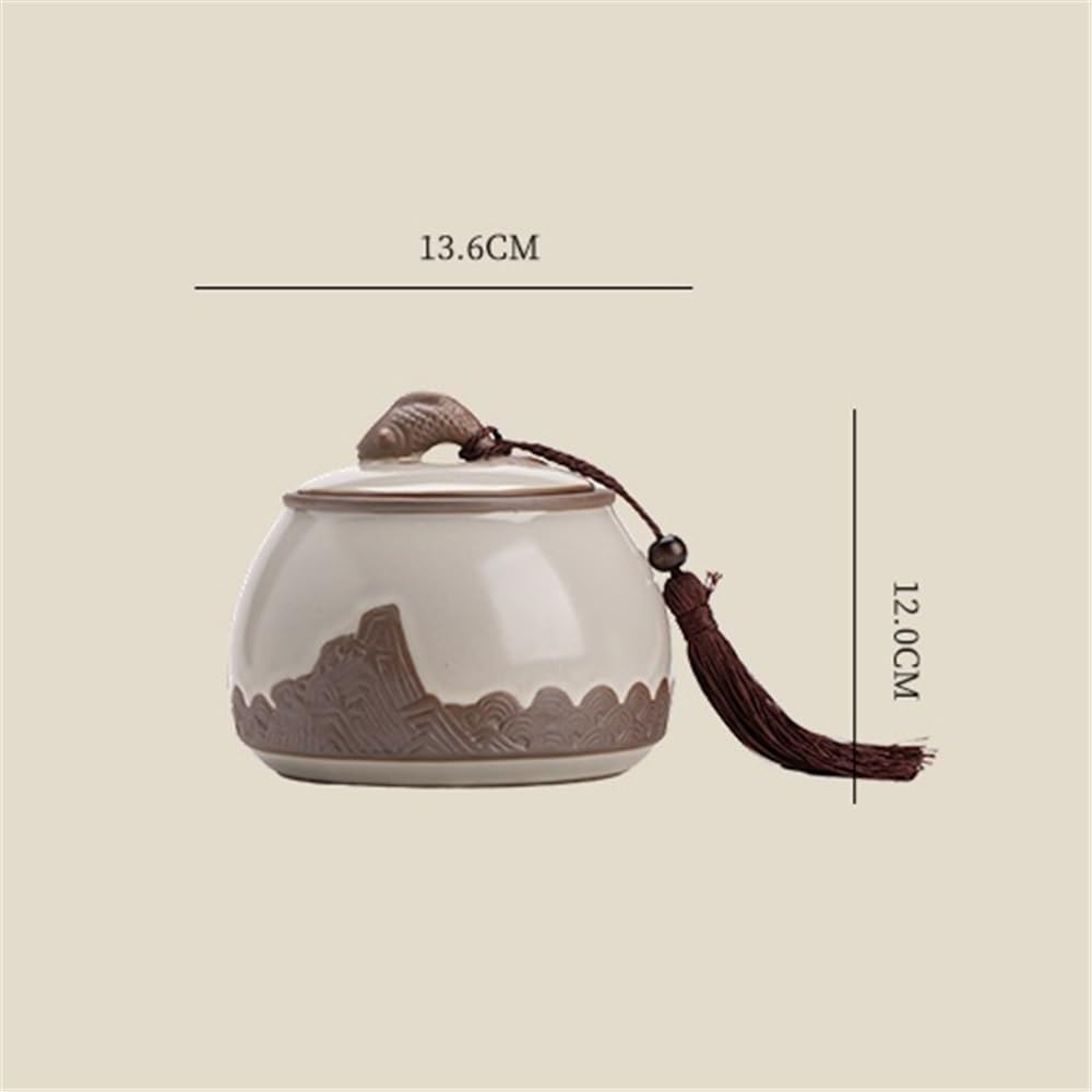 Barattoli di tè Contenitore for il tè in ceramica, contenitore for la conservazione del tè, barattolo con coperchio ermetico for caffè, zucchero, noci, erbe aromatiche, spezie Contenitore per la conse
