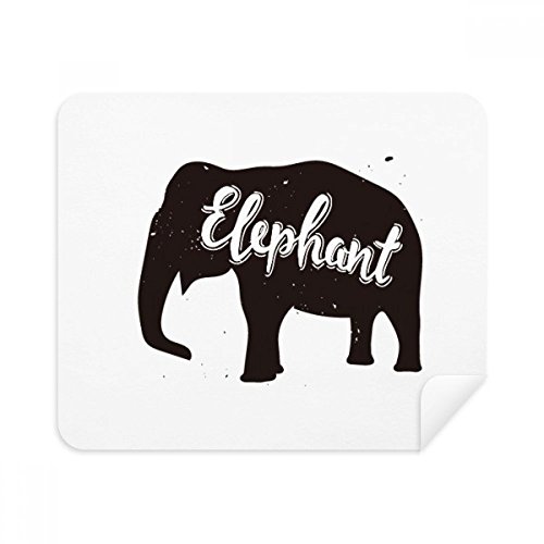 Chiffon de nettoyage écran et lunettes tissu suède élimine traces éléphant noir et blanc