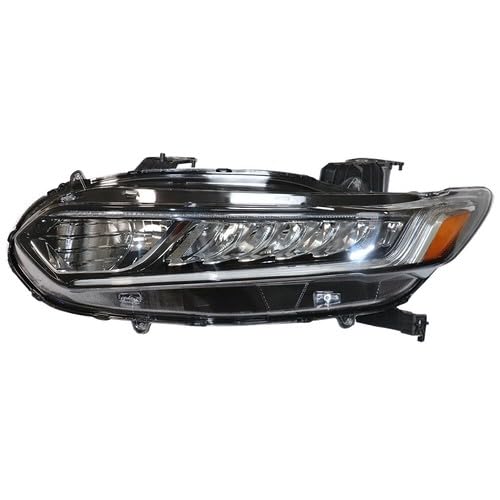 Left Headlight Assembly Fit for 2018 2019 2020 Honda Accord, Driver Side Halogen Light with Led DRL, Replacement Chrome Housing Clear Lens, Good Compatibility