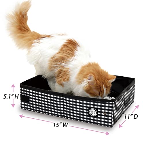 Necoichi Portable Stress Free Cage Carrier And Litter Box, Indoor & Outdoor, Travel (Black, Cage/Kennel+Litter Box) #TOP3