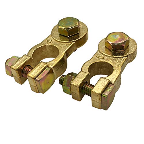 Ampper brass battery terminal clamps, top post battery …