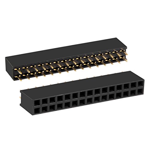 Conector hembra 2.54 mm de doble fila uxcell pasante recto 2x15 pines para PCB
