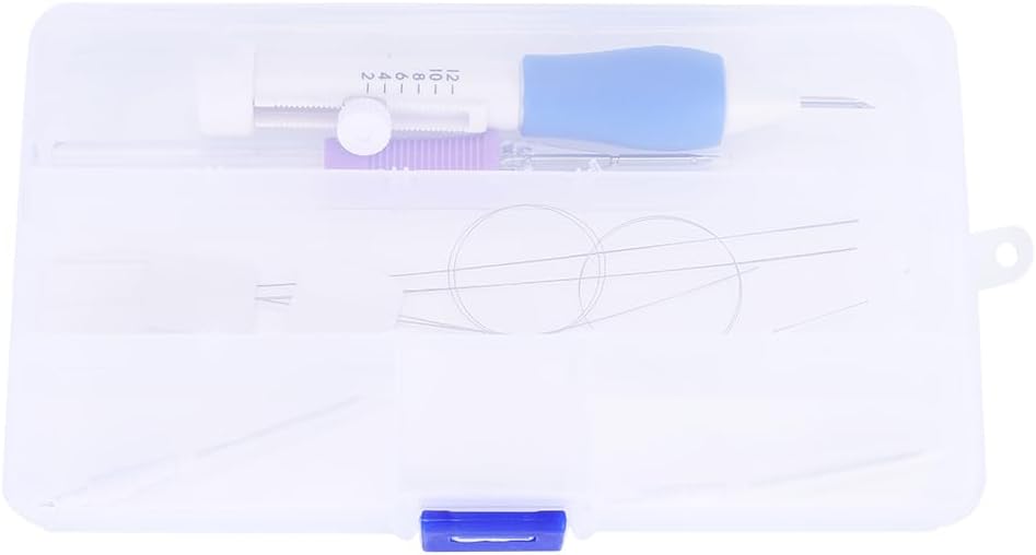 TROUVAILLE Punch Needle Tool, Embroidery Stitching Punch Needles Set, Embroidery Pen TPR Handle DIY Sewing Threading Device