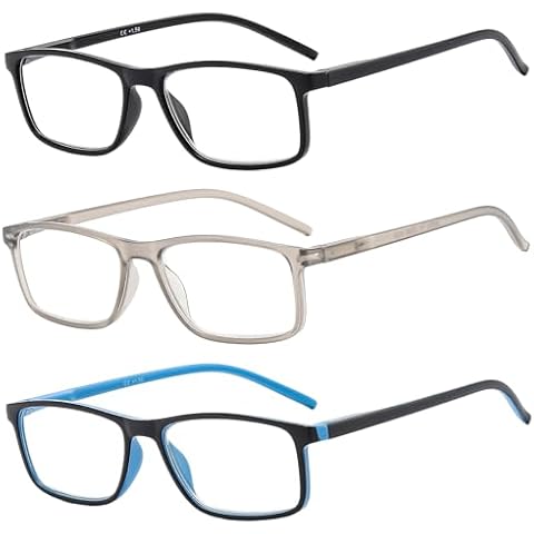 Suertree 3Pack Blue Light Blocking Glasses for Men Women, Lightweight Narrow Computer Glasses with Spring Hinge 2.5 Cover