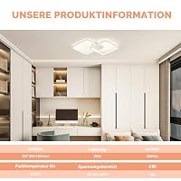 Sky angle LED-Deckenleuchte Unterputz-Kronleuchter Deckenlampe- Schwarz Moderne 3000 K Warmgelb Licht für Wohnzimmer Flure Schlafzimmer Küche & Arbeitszimmer – Ansicht 2