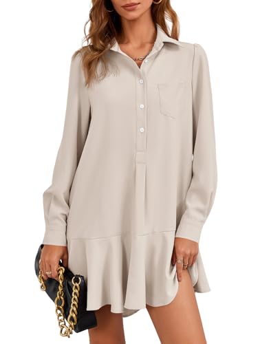 Robe chemise femme boutonnée confortable contre la panne de style