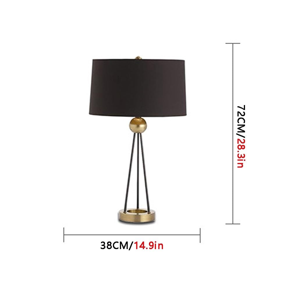 lampes de chevet, Lampe de bureau avec abat-jour en tissu noir