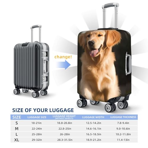 Travel Luggage Cover Suitcase Protector Elastic Washable Golden Retriever Dog Suitcase Cover Anti-scratch Spandex Baggage Covers Fits 18-32 Inch Luggage2