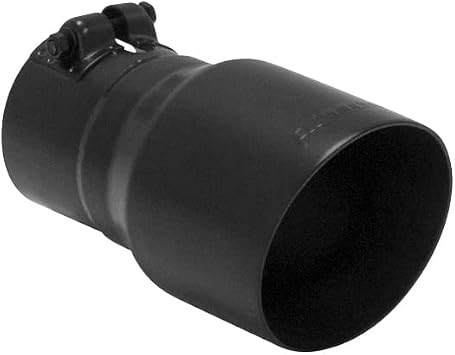 Flowmaster 15377B Exhaust Tip 4 Inch Angle Cut Black Ceramic Coated 304 Stainless Steel Fits 3 Inch Tubing 7 Inch Long - Clamp On