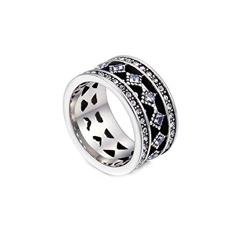 Bague gothique punk homme en acier et large oxyde de zirconium blanc