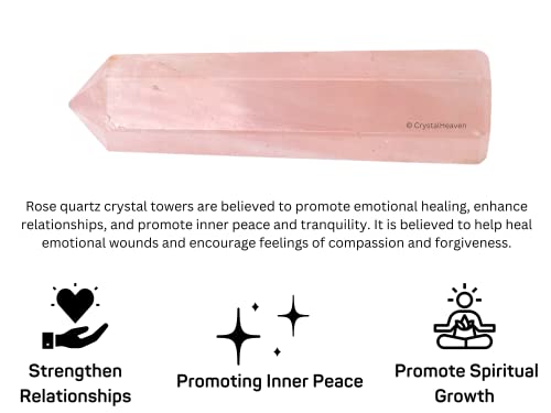 Image of Crystal Heaven Shiv Shakti Pair Clear Quartz Rose Quartz Crystal Tower Obelisk Point For Chakra, Healing & Balancing - Aaa Grade Original Certified Gemstone Agate For Yoga Spiritual (3-4 Inches)