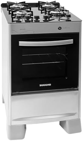 SUGGAR FOGÃO NEO GLASS PRATA MESA DE VIDRO 4 BOCAS TREMPE 6 APOIO...