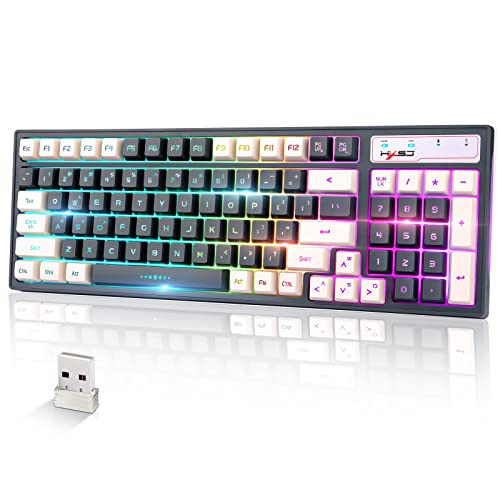 Lexonelec Wireless Gaming Keyboard Chroma Rgb Lighting, Long-Lasting Rechargeable 2000Mah Battery, Dual Color Water Resistant Mechanical Feeling Wireless Keyboard For Pc Mac Ps4 Xbox #TOP17