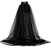 Women 3 Layers Tulle Tutu Long High Waist Skirt Wedding Party Prom Mesh Maxi Dress (One Size, Black)
