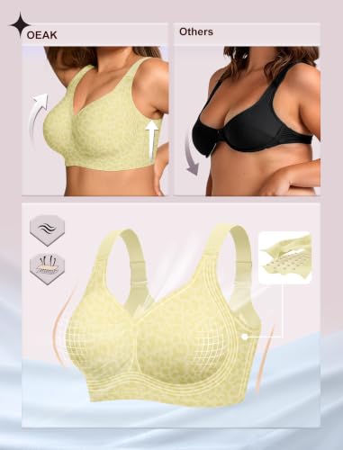 Image of OEAK Womens Wireless Jelly Bras Plus Size Support Push Up Comfortable Bra
