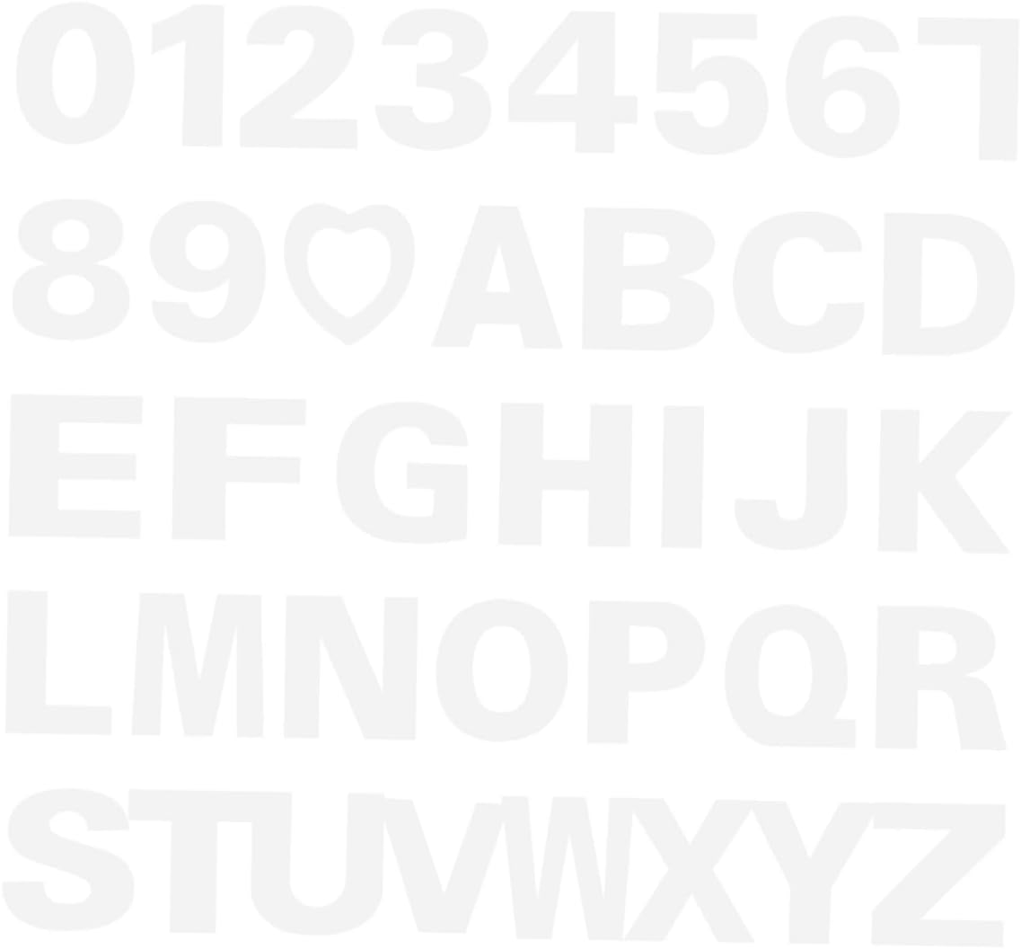 37pcs DIY Number and Alphabet Cake Stencils Set Heart Shaped Baking Templates for Creative Cake Decorating Reusable White Plastic for Birthdays and Celebrations