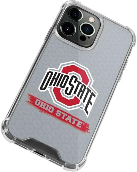 Skinit Clear Phone Case Compatible with iPhone 14 Pro Max - Officially Licensed Ohio State University Distressed Logo Design
