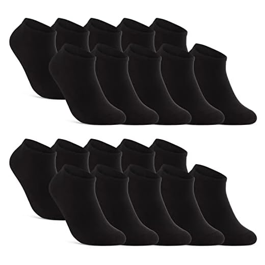 10 | 20 | 30 Paar Sneaker Socken Herren Damen Schwarz Weiß Grau Baumwolle 16900 (20x Schwarz 39-42)