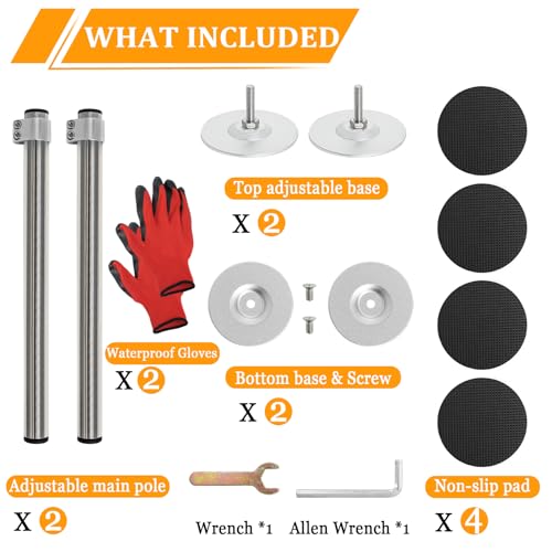 Undermount Sink Brackets, Stainless Steel Adjustable Sink Legs Installation and Repair Kit Support System with Waterproof Gloves for Kitchen, Bathroom.(16.1-28.7inches) - Thumbnail 7
