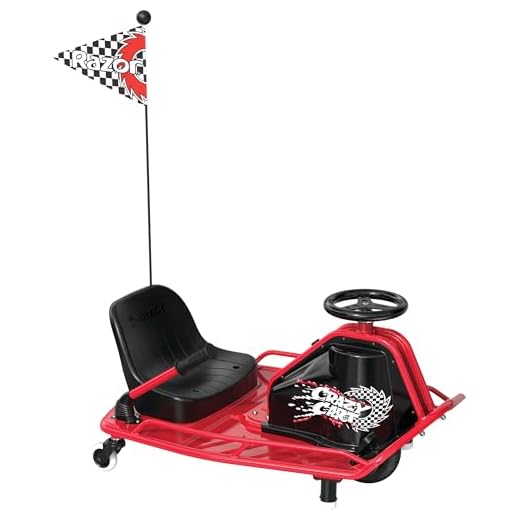 Razor Crazy Cart - 24V Electric Drifting Go Kart - Variable Speed, Up to 12 mph, Drift Bar for Controlled Drifts