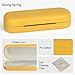 RayLove Glasses Case Hard Shell Eyeglass Case with Cleaning Cloth, PU Leather Protective Eye Glass Cases Fits Most Sunglasses Glasses (Yellow)
