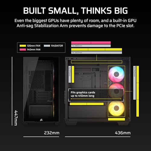 Image of CORSAIR 2800X RS-R Reverse Fan ARGB Micro-ATX PC Case - 3X Fans Included, Panoramic Glass, Modular Customization, GPU Anti-Sag, Reverse Connection Motherboard Compatible - Black