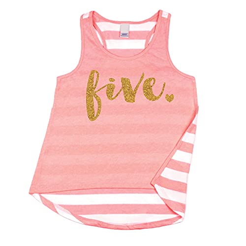 Bump and Beyond Designs Girl 5th Birthday Outfit Five Year Old Birthday Girl Tank Top