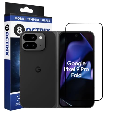 Image of Military-Grade Gorilla Tempered Glass Screen Protector for Google Pixel 9 Pro Fold (Black) | 9H Hardness | Edge-to-Edge Full Coverage | HD Clarity | Scratch & Drop Protection