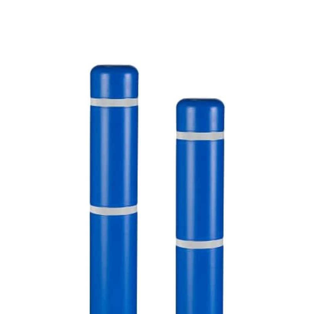 BollardGard 4" x 52" 9-Pack Bollard Cover - Innoplast (Blue White Tape)