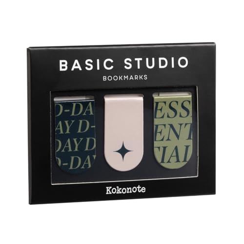 Kokonote Marcapaginas Magnetico Basic Studio, 3 marca paginas libros   Marcapaginas Imantados : Marcador libros magnetico | Regalo lectores : Papeleria bonita   Material escolar Aesthetic
