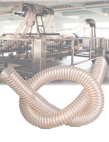 PU Dust Collection Hose Clear Pipe，1.5mmThick, Puncture Resistant PU Polyurethane Hose With Copper-plated Steel wire，2m Length(500mm)