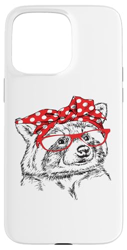 Cute Funny Womens Red Bandana Glasses Raccoon Lover �X�}�z�P�[�X iPhone 15 Pro Max �p
