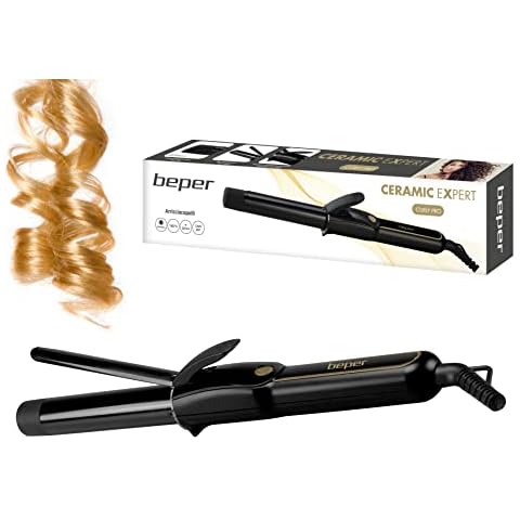BEPER P301PIS001 Hair Curling Iron, Ceramic Coating, 35W, Diameter 25 mm, Max Temperature 180 ° C, Swivel Cord, Cold Tip, Black Cover