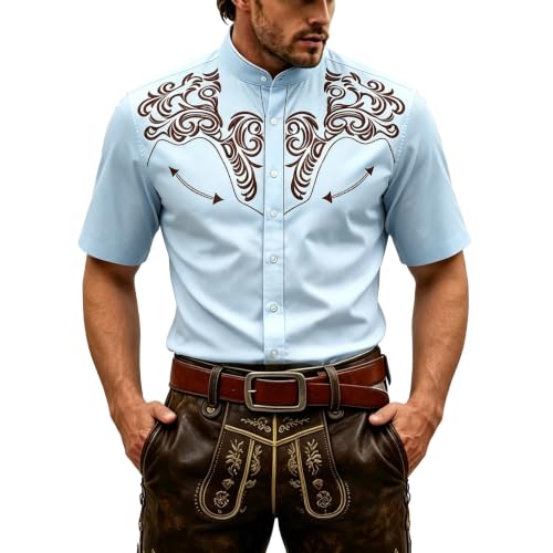 Chemise homme style western en mélange haut de gamme pour l'été