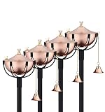 Legends Direct Set of 4, Maui Premium Metal Patio Torches, 54" Tall- Tiki Style/w Snuffer, Fiberglas