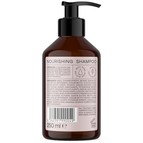 BALI CURLS Nourishing Shampoo – Nährendes Haarshampoo – Hochwertiges Shampoo für Naturlocken – Veganes Haarwaschmittel für geschmeidiges, gesundes Haar – 250ml
