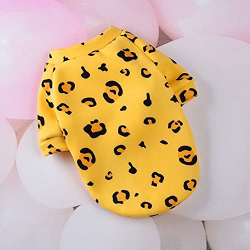 Manteau en coton pour chien imprimé léopard S veste et pull doux - 2