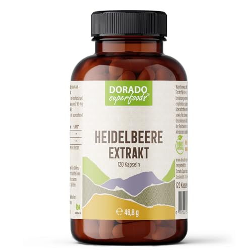 Dorado Superfoods - Heidelbeere Kapseln – 300 mg Heidelbeerextrakt | 25 % Anthocyane | 120 Stück – 4-Monatsvorrat | Vegan & ohne Zusatzstoffe – Dorado Superfoods®