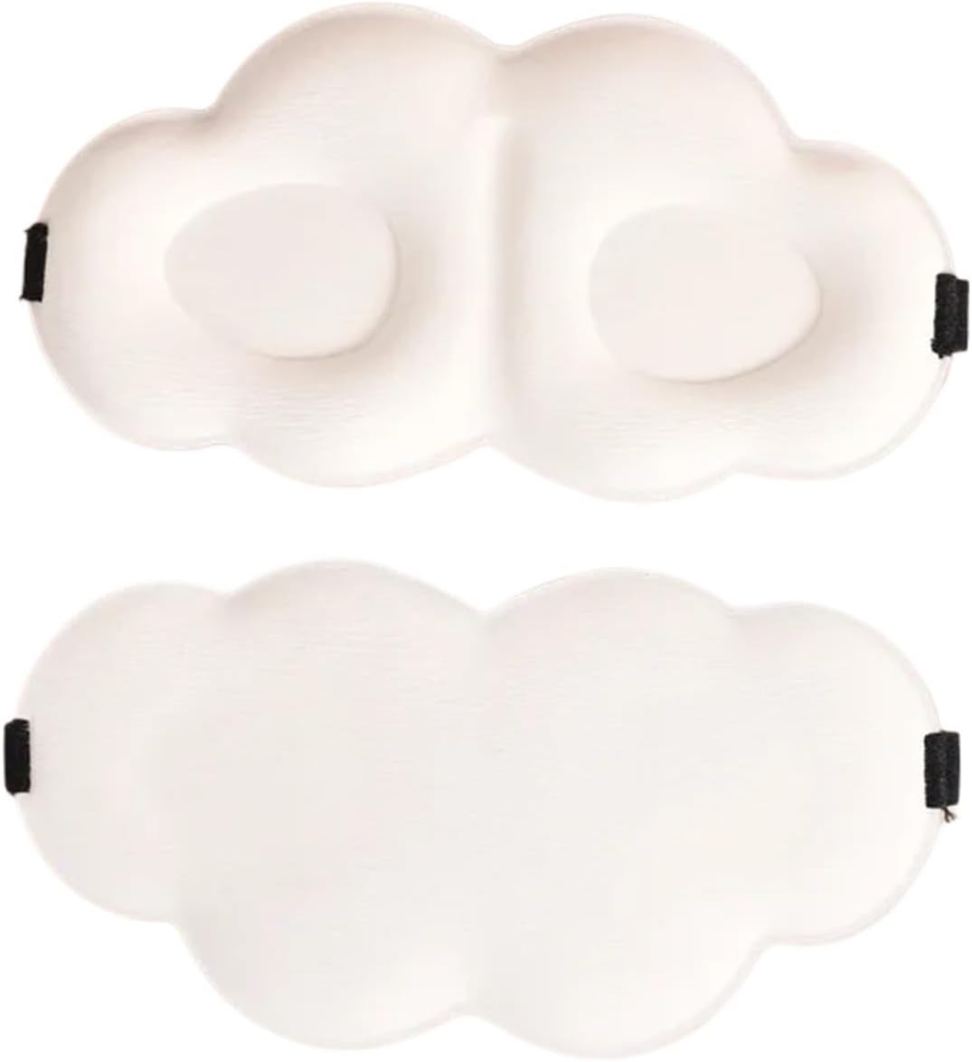 Eye Mask for Sleeping Sleeping Blindfold 3D Cloud Cartoon Cloud Eye Mask Cute Eyelashes Sleep Shade Eyepatch Sleeping Aid Eye Shade Cover(Beige)