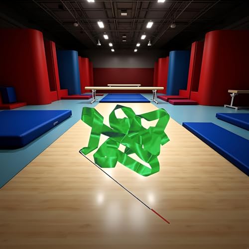 WsjiaboFux Green 4M Gym Dance Ribbon Rhythmic Art Gymnastic Streamer Twirling Rod Stick Training Equipment Gymnastics by WsjiaboFux - Image 8