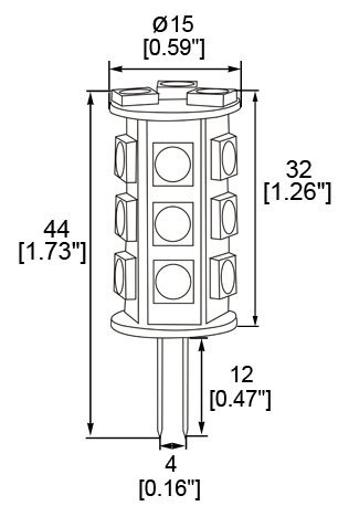 Hero-Led Btg4-18T-Ww Back Pin Tower G4 Led Halogen Replacement Bulb, 3.6W, 20-25W Equal, Warm White 3000K, 5-Pack(Not Dimmable) #TOP5