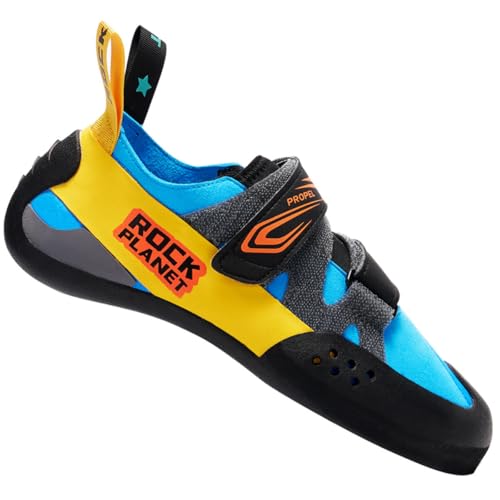‌Breathable Slip-On Climbing Shoes Lightweight Design for Bouldering Gym Training Hook & Loop Closure System Unisex