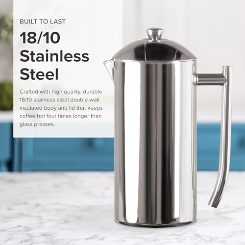 Frieling Double-Walled Stainless-Steel French Press Coffee Maker, Polished, 36 Ounces — view 3