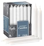 Hyoola Taper Candles - 6 Inch White Dripless, Unscented Dinner Candle - 36 Pack European Made Candles 5 Hour Burn Time