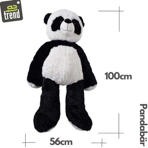 TE-Trend XXL Panda Kuscheltier Bär Teddybär 100 cm, Hochwertiges Plüsch, EIN tolles Geschenk für Kinder und Erwachsene, Riesen Teddy für EIN unvergleichliches Kuschelvergnügen und liebevolle Momente