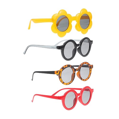 Beaupretty 4pcs Kids Flower Sunglasses Set UV Protection Sunglasses for Boys and Girls Lightweight and Colorful Party Favors