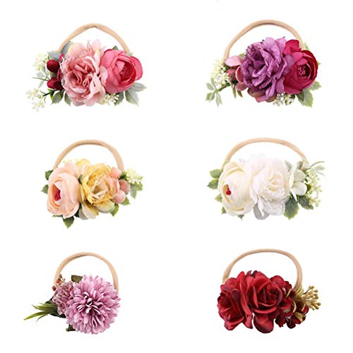 SOLUSTRE 6pcs flower children's headband red headband for baby girl