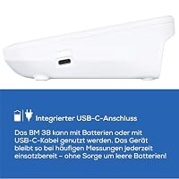 Beurer BM 38 Oberarm Blutdruckmessgerät, einfache Ein-Knopf-Bedienung, sanfte Messung durch Inflation-Technologie, Arrhythmie-Erkennung, Manschette, Datenübertragung zu Apple Health und co., Weiß – Ansicht 3