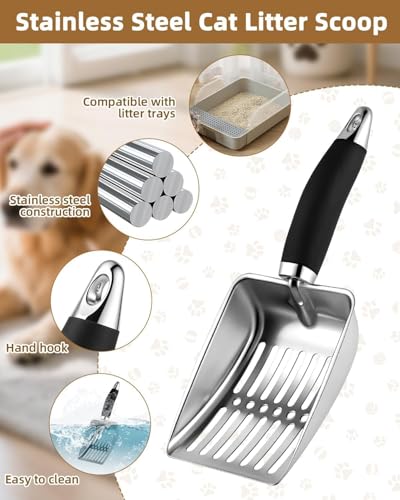 Puxary Katzenstreuschaufel, Katzenklo Schaufel Metall, Metallene Katzenstreu-Schaufel, Katzenschaufel Für Katzenklo Für Katzenklo