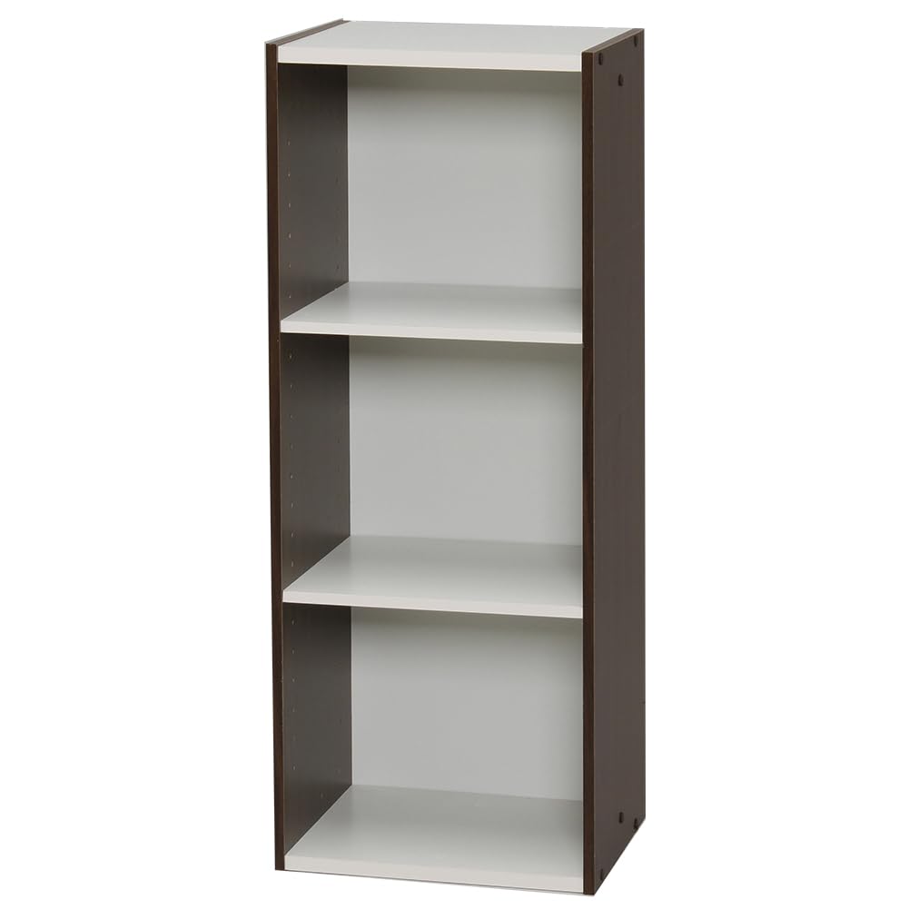 Iris Ohyama UB-9035 Space Unit Storage Rack, Bookshelf, Off White/Walnut Brown, Height 35.4 inches (90 cm), Large Capacity, Space Saving Storage, Cartoon Shelf, Comic Shelf, Depth Slim, Clean, Sturdy
